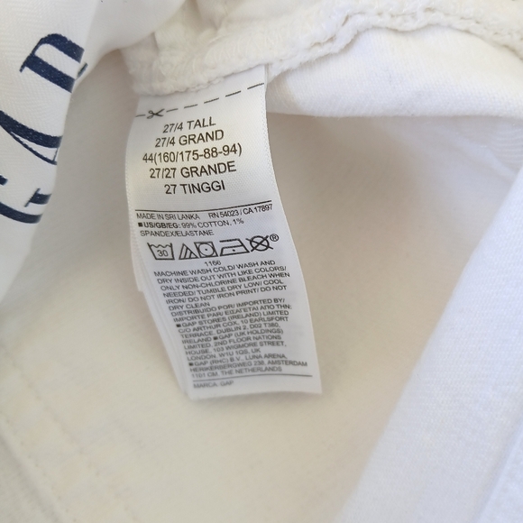 Gap Cheeky Sky High White Jeans Size 4 Tall - Picture 9 of 9